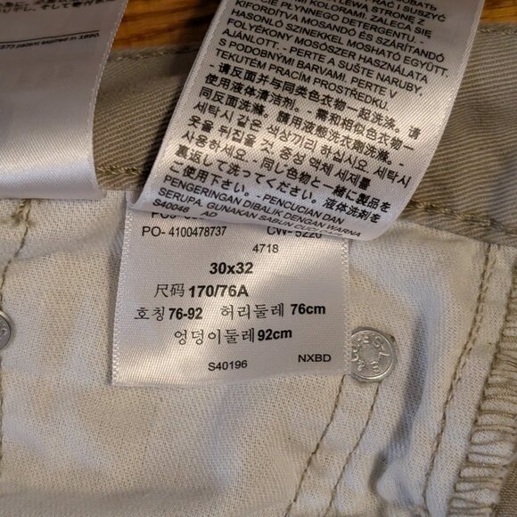 Levi's Straight Leg 514 Pants Men's 30x32 Tan Beige Khaki Cotton - Picture 5 of 8